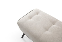 Load image into Gallery viewer, 58" Beige Dark Gray and Black Tufted Faux Leather Fabric and Steel Upholstered Bench