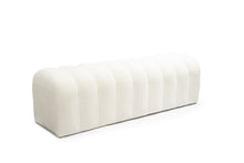 Load image into Gallery viewer, 59" White Tufted Boucle Upholstered Bench