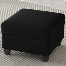Load image into Gallery viewer, 25" Black Velvet Storage Ottoman