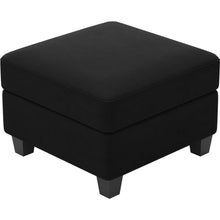 Load image into Gallery viewer, 25" Black Velvet Storage Ottoman