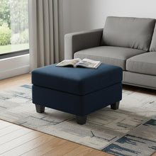 Load image into Gallery viewer, 25" Black Velvet Storage Ottoman