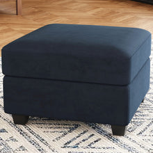 Load image into Gallery viewer, 25" Black Velvet Storage Ottoman