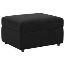 Load image into Gallery viewer, 30" Black Velvet Storage Ottoman