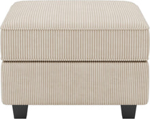 Load image into Gallery viewer, 26" Teal Blue and Black Solid Wood and Microfiber Storage Ottoman