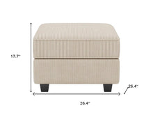 Load image into Gallery viewer, 26" Teal Blue and Black Solid Wood and Microfiber Storage Ottoman
