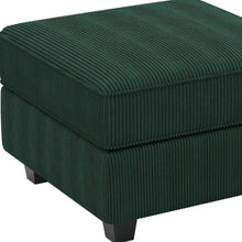 Load image into Gallery viewer, 26" Teal Blue and Black Solid Wood and Microfiber Storage Ottoman