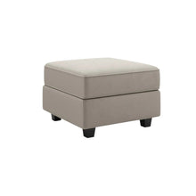 Load image into Gallery viewer, 26" Teal Blue and Black Solid Wood and Microfiber Storage Ottoman