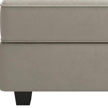 Load image into Gallery viewer, 26" Teal Blue and Black Solid Wood and Microfiber Storage Ottoman