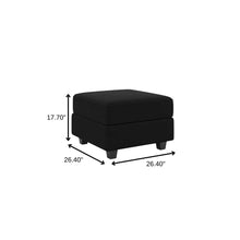 Load image into Gallery viewer, 26" Teal Blue and Black Solid Wood and Microfiber Storage Ottoman