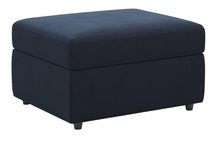 Load image into Gallery viewer, 30" Black Velvet Storage Ottoman