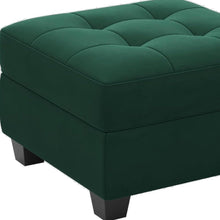 Load image into Gallery viewer, 26" Gray and Black Solid Wood and Linen Tufted Storage Ottoman