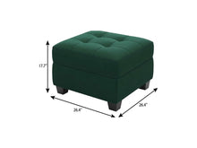 Load image into Gallery viewer, 26" Gray and Black Solid Wood and Linen Tufted Storage Ottoman