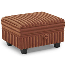 Load image into Gallery viewer, 30" Black Faux Fur Storage Ottoman