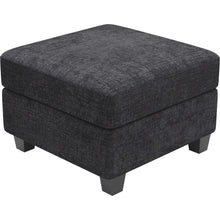 Load image into Gallery viewer, 25" Black Velvet Storage Ottoman