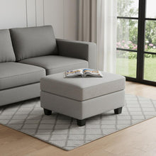Load image into Gallery viewer, 25" Black Velvet Storage Ottoman