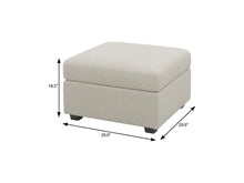 Load image into Gallery viewer, 30" Beige and Black Chenille Storage Ottoman