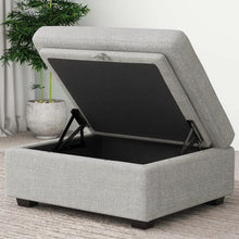 Load image into Gallery viewer, 30" Beige and Black Chenille Storage Ottoman
