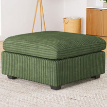 Load image into Gallery viewer, 30" Beige and Black Chenille Storage Ottoman