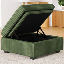 Load image into Gallery viewer, 30" Beige and Black Chenille Storage Ottoman