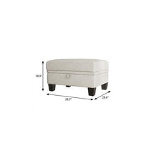 Load image into Gallery viewer, 29" Beige and Black Chenille Storage Ottoman