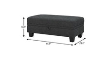 Load image into Gallery viewer, 46" Beige and Black Chenille Storage Ottoman