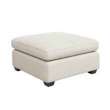Load image into Gallery viewer, 32" Beige and Black Velvet Ottoman