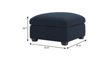 Load image into Gallery viewer, 32" Beige and Black Velvet Ottoman