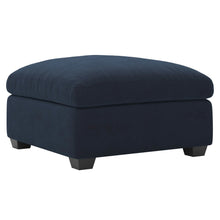 Load image into Gallery viewer, 32" Beige and Black Velvet Ottoman