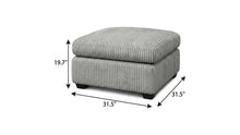 Load image into Gallery viewer, 32" Beige and Black Velvet Ottoman