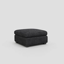 Load image into Gallery viewer, 32" Beige and Black Velvet Ottoman