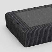 Load image into Gallery viewer, 32" Beige and Black Velvet Ottoman