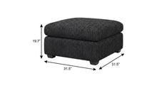 Load image into Gallery viewer, 32" Beige and Black Velvet Ottoman