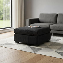 Load image into Gallery viewer, 32" Beige and Black Velvet Ottoman