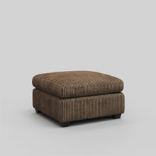 Load image into Gallery viewer, 32" Beige and Black Velvet Ottoman