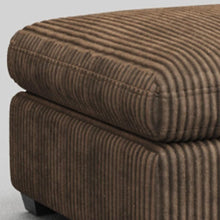 Load image into Gallery viewer, 32" Beige and Black Velvet Ottoman