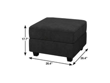 Load image into Gallery viewer, 26" Teal Blue and Black Solid Wood and Microfiber Storage Ottoman