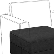 Load image into Gallery viewer, 26" Teal Blue and Black Solid Wood and Microfiber Storage Ottoman