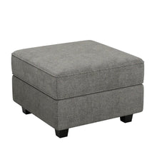Load image into Gallery viewer, 26" Teal Blue and Black Solid Wood and Microfiber Storage Ottoman