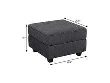 Load image into Gallery viewer, 26" Teal Blue and Black Solid Wood and Microfiber Storage Ottoman