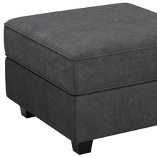 Load image into Gallery viewer, 26" Teal Blue and Black Solid Wood and Microfiber Storage Ottoman