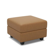 Load image into Gallery viewer, 26" Teal Blue and Black Solid Wood and Microfiber Storage Ottoman