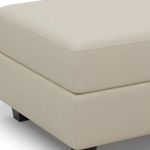 Load image into Gallery viewer, 26" Teal Blue and Black Solid Wood and Microfiber Storage Ottoman