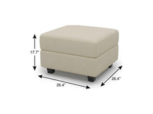 Load image into Gallery viewer, 26" Teal Blue and Black Solid Wood and Microfiber Storage Ottoman