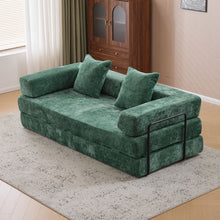 Load image into Gallery viewer, Convertible Floor Sofa Bed With Pillow Back Support Armrest