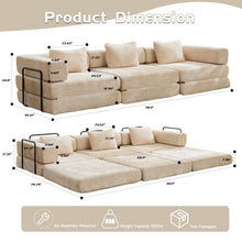 Load image into Gallery viewer, Convertible Floor Sofa Bed, Boneless Modular Sectional Sofa For Living Room