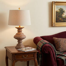 Load image into Gallery viewer, 27" Brown Urn Bedside Lamp With Drum Shade