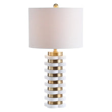 Load image into Gallery viewer, 27" White Novelty Table Lamp With Drum Shade