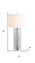 Load image into Gallery viewer, 30" Silver Table Lamp With Drum Shade