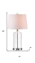 Load image into Gallery viewer, 25" Silver Bedside Lamp With Drum Shade