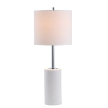 Load image into Gallery viewer, 21" Clear And Gold Table Lamp With Drum Shade